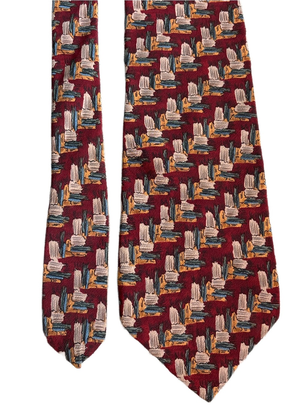 JERRY GARCIA (RIP) Tree Trunk Collection 11 - Tie in a Maroon Pattern 100% Silk